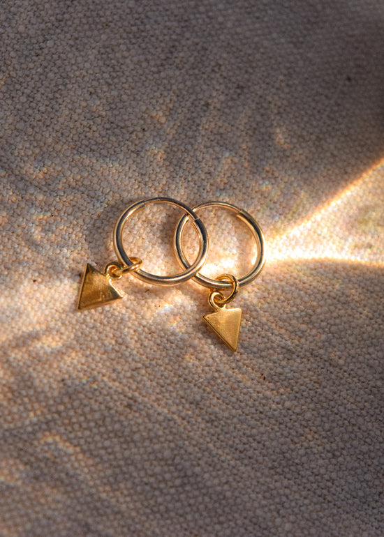 Gold Arrows Hoop Earrings by Catch The Sunrise