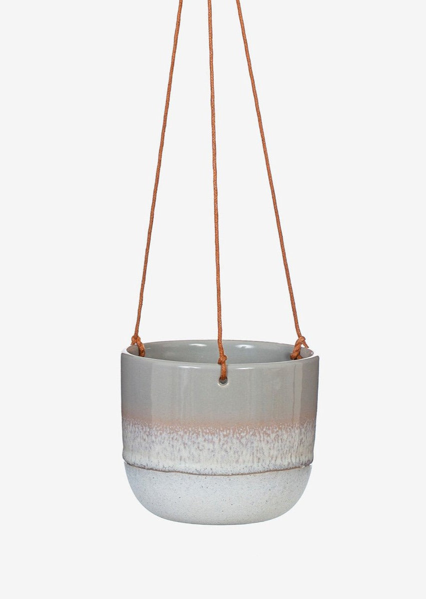 Load image into Gallery viewer, Glazed Ombre Hanging Planter in Grey
