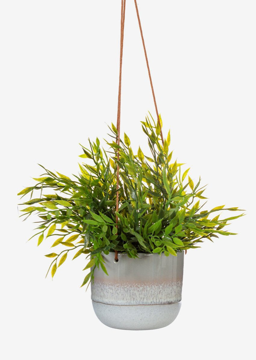 Load image into Gallery viewer, Glazed Ombre Hanging Planter in Grey
