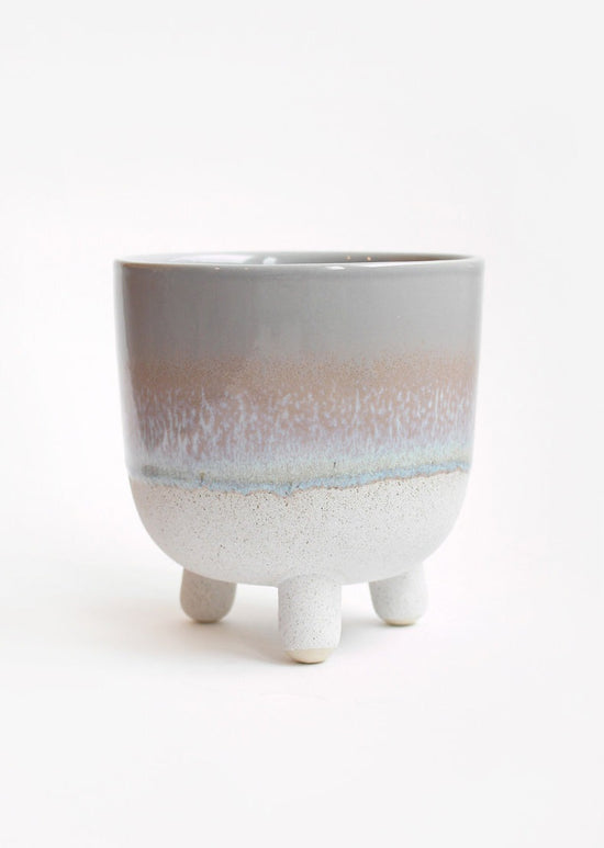 Load image into Gallery viewer, Glazed Ombre Grey Plant Pot
