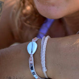 Double Wrap Cowrie Shell Natural Bracelet