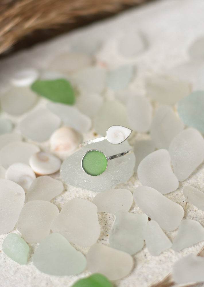 Ocean Treasure Silver Adjustable Ring by Shimmy Bracelets