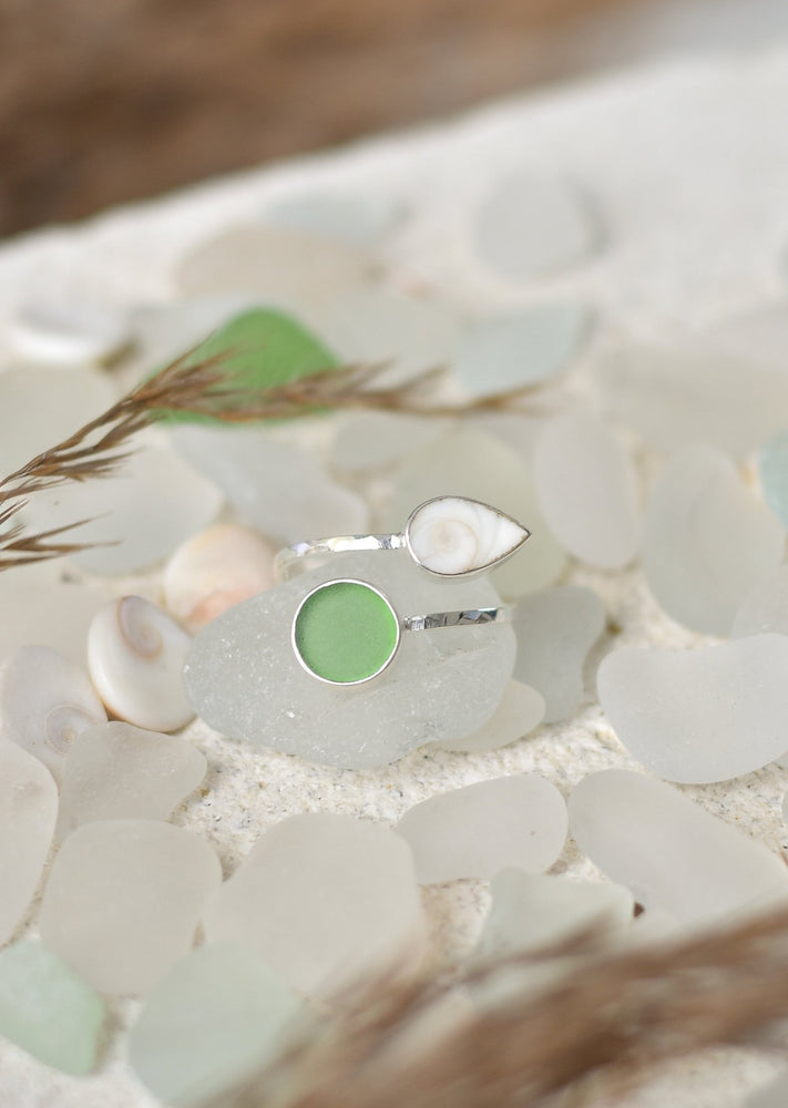 Ocean Treasure Silver Adjustable Ring by Shimmy Bracelets
