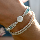Double Wrap Shiva Shell Bracelet by Shimmy Bracelets