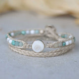 Double Wrap Shiva Shell Bracelet by Shimmy Bracelets
