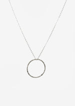 Silver Hammered Hoop Necklace by One & Eight