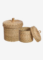 Seagrass Storage Baskets with Lid - Set of Two