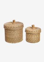 Seagrass Storage Baskets with Lid - Set of Two