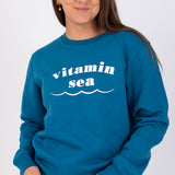 Vitamin Sea Recycled Sweatshirt in Mid Blue