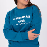 Vitamin Sea Recycled Sweatshirt in Mid Blue