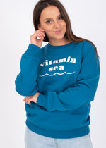 Vitamin Sea Recycled Sweatshirt in Mid Blue