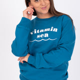 Vitamin Sea Recycled Sweatshirt in Mid Blue