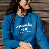 Vitamin Sea Recycled Sweatshirt in Mid Blue
