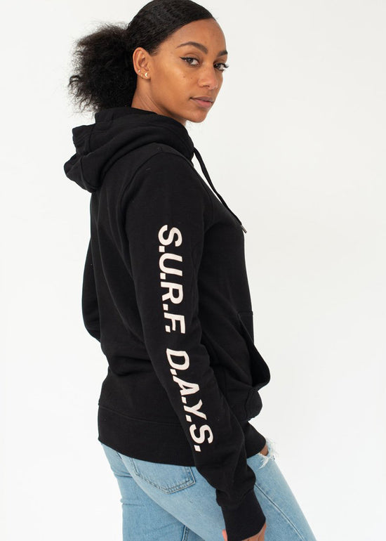 SurfGirl 'Surf Days' Black Hooded Sweatshirt