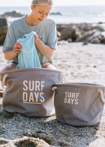 'Surf Days' Canvas Bucket Bag (various sizes)