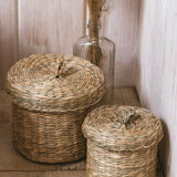 Seagrass Storage Baskets with Lid - Set of Two
