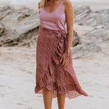 Prtsirena Wrap Skirt in Dusky Rose by Protest