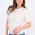 Leonor Ladies Broderie Anglaise White Short Sleeve Top T-Shirt by Protest Clothing
