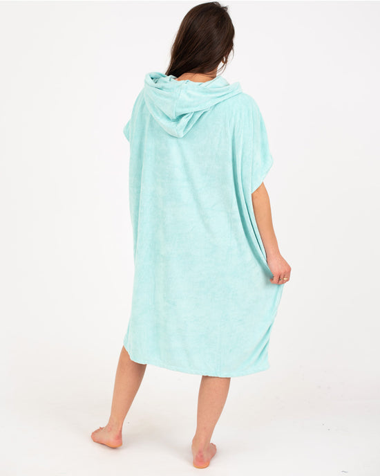 Script Hooded Towel Robe in Aqua by Rip Curl