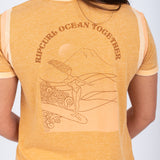 Ocean Together Ringer Tee in Gold by Rip Curl