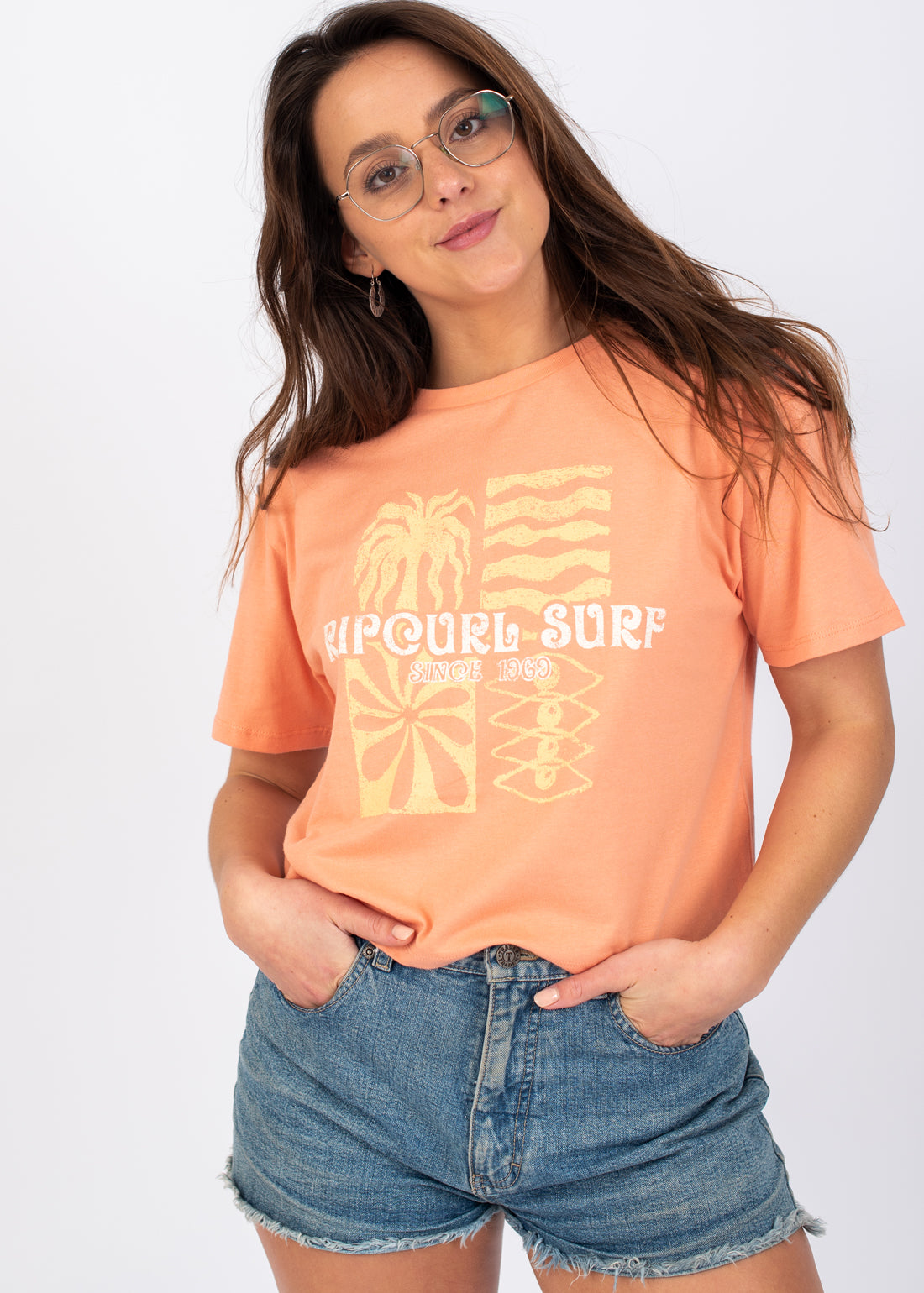 Always Summer Crop Tee in Coral by Rip Curl