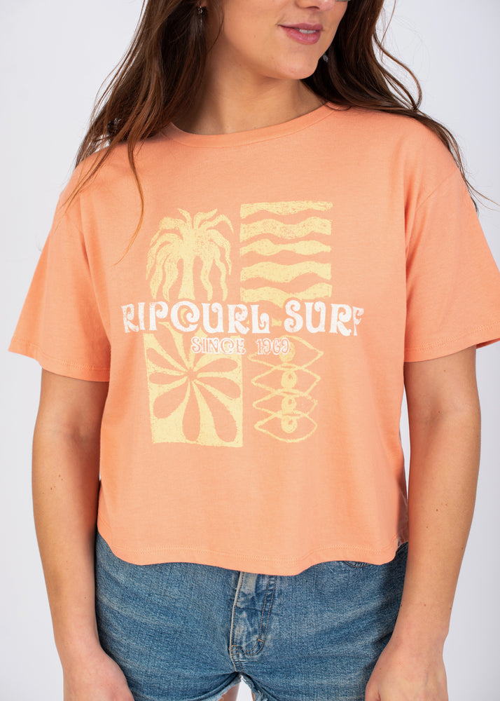 Always Summer Crop Tee in Coral by Rip Curl