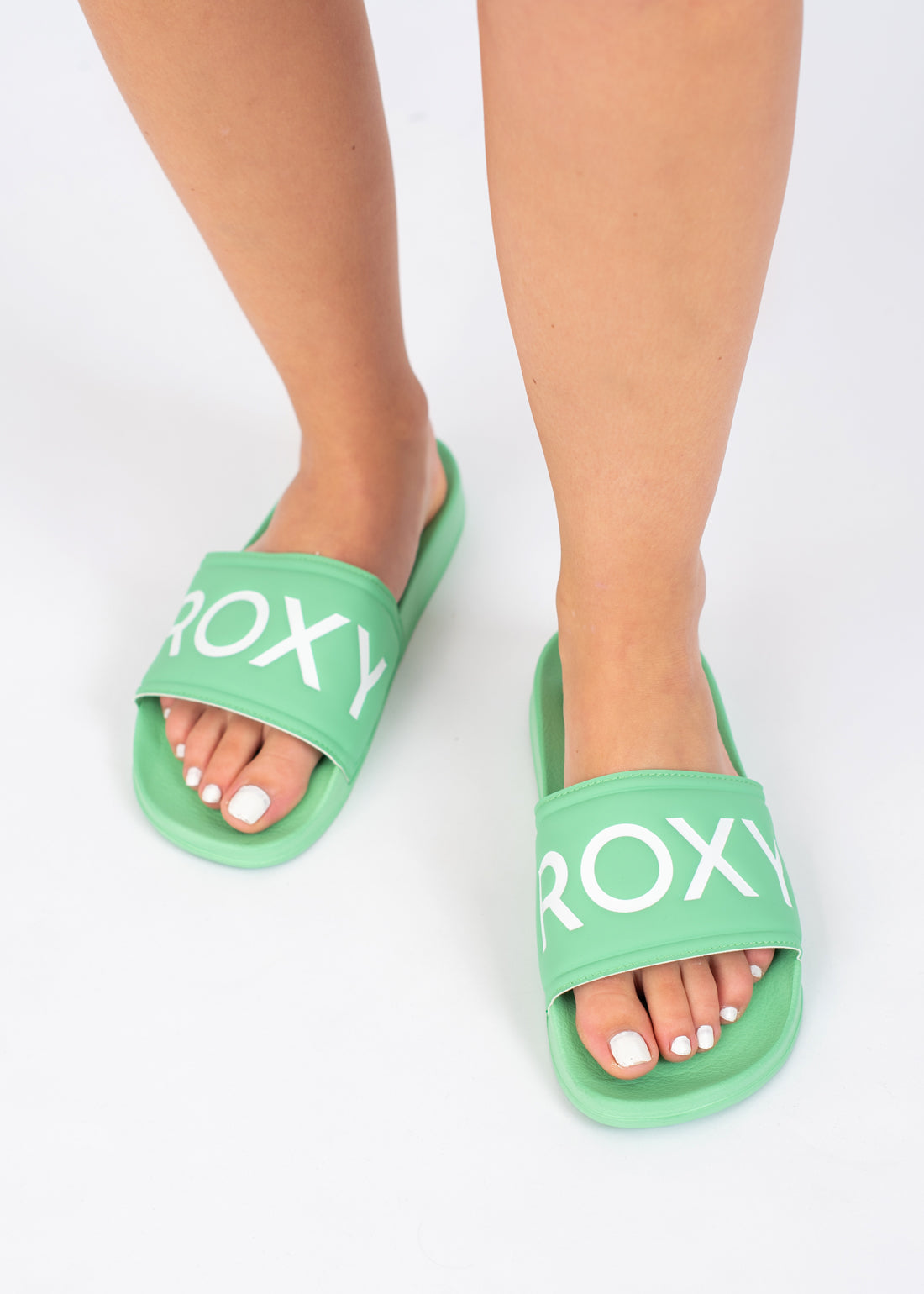 Slippy Slider Sandals in Aqua Green by Roxy