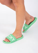 Slippy Slider Sandals in Aqua Green by Roxy