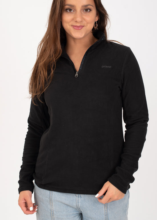 Mutez Fleece Top in Black by Protest