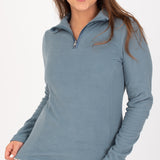 Mutez Fleece Top in Blue Grey by Protest