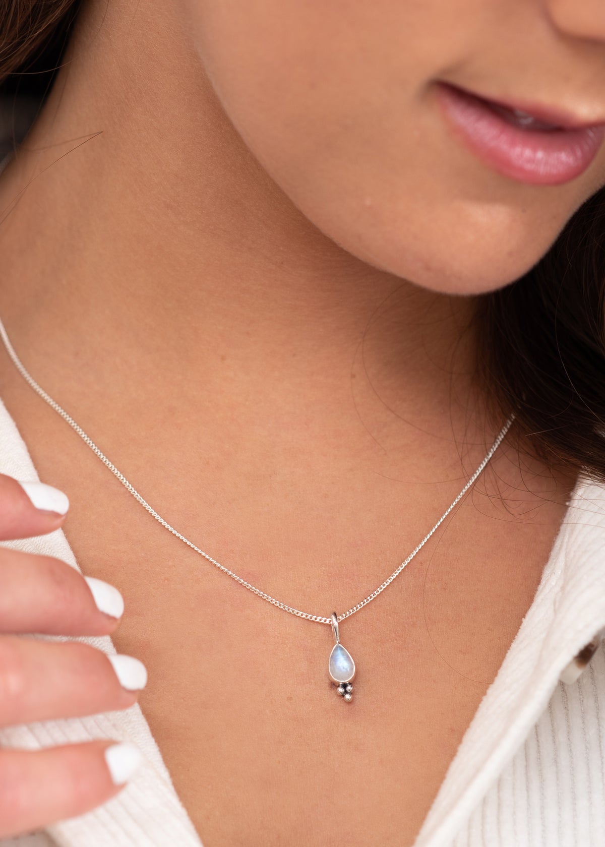 Moonstone Teardrop Necklace by Tropical Tribe