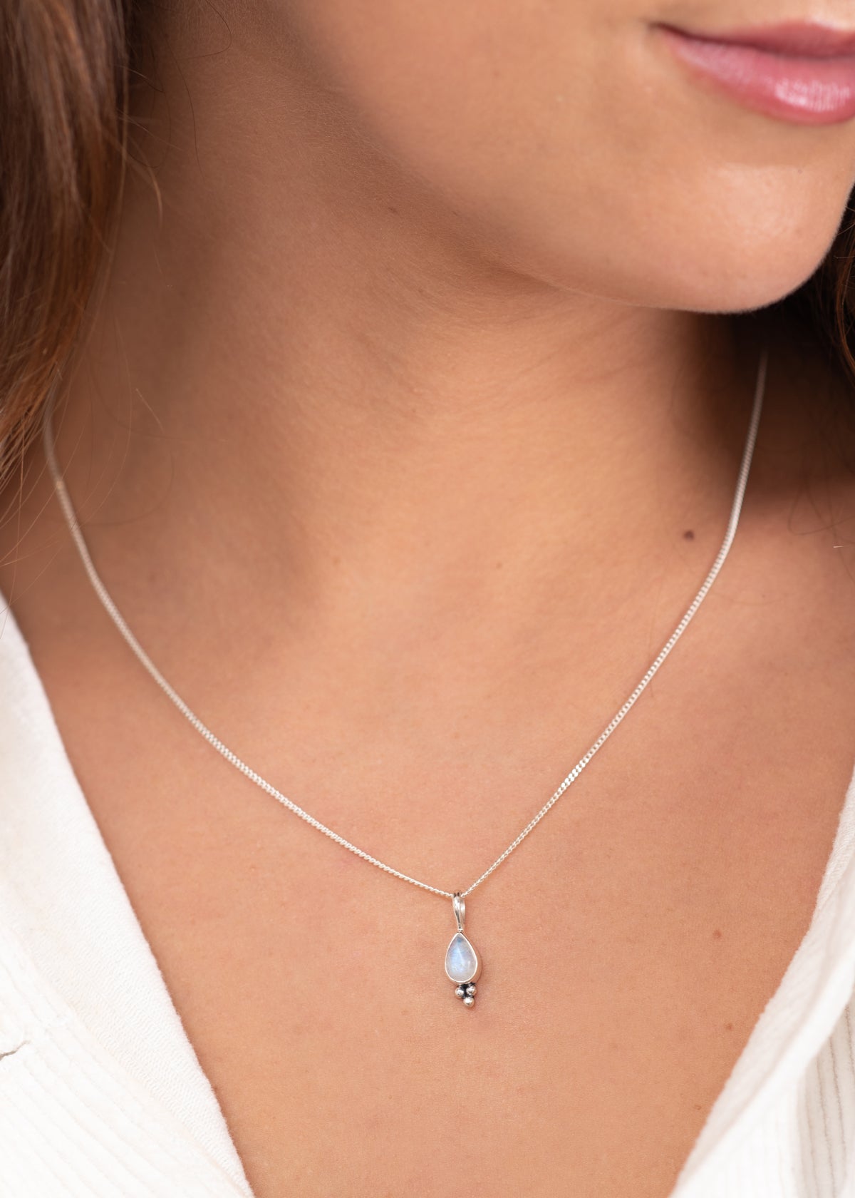 Moonstone Teardrop Necklace