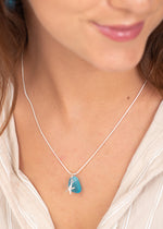 Sea Star & Blue Sea Glass Necklace by Yemaya