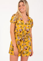 Prtleilani Tropical Playsuit in Tumeric Yellow by Protest