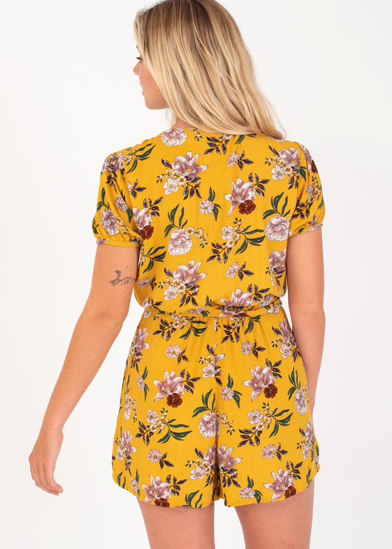 Prtleilani Tropical Playsuit in Tumeric Yellow by Protest
