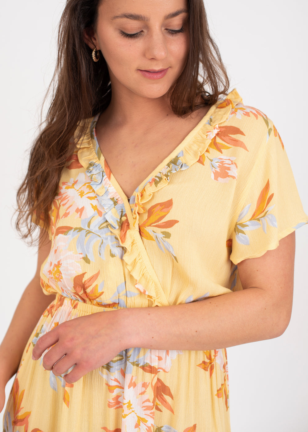 First Sight Floral Ruffle Dress