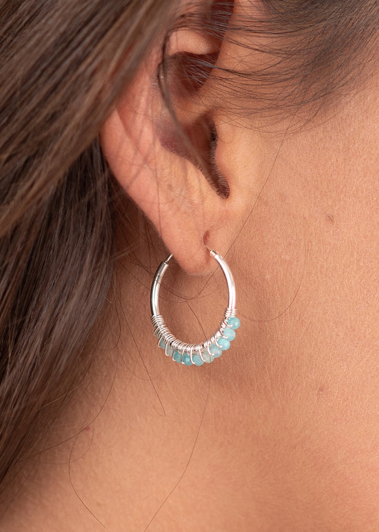 Amazonite Hoop Earrings by Yemaya