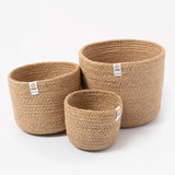 Three Piece Jute Basket Set - Natural