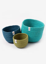 Three Piece Jute Basket Set - Ocean