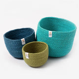 Three Piece Jute Basket Set - Ocean