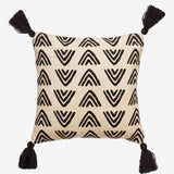 Block Print Cushion in Black Triangles