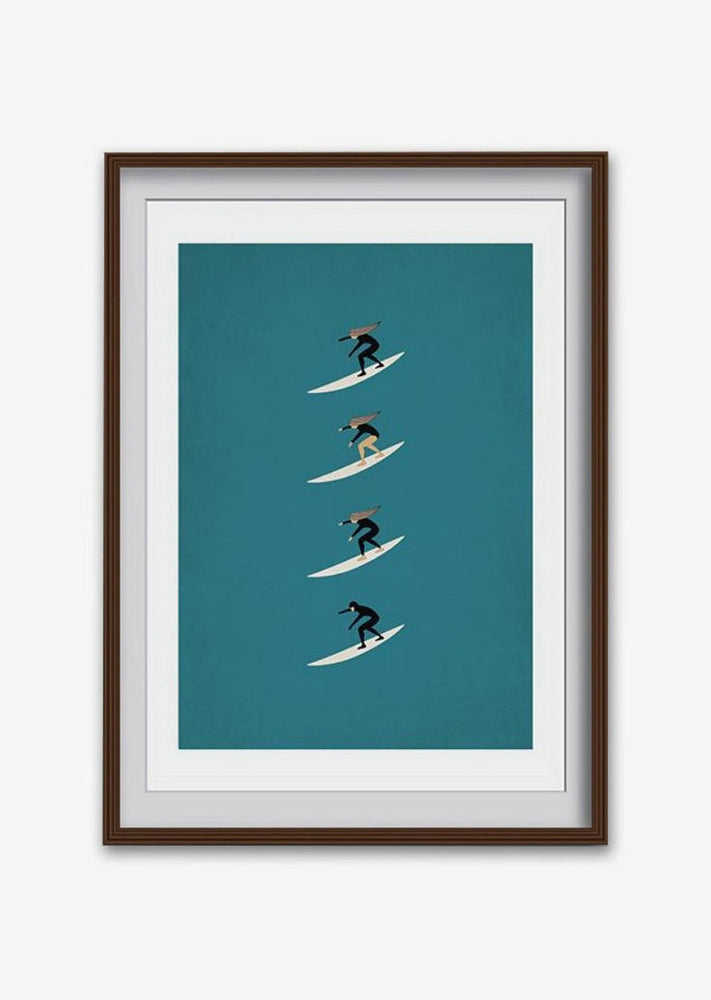 'Surf Through the Seasons' Female Print (various sizes)