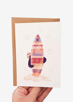 Purple Surfboard Christmas Greeting Card