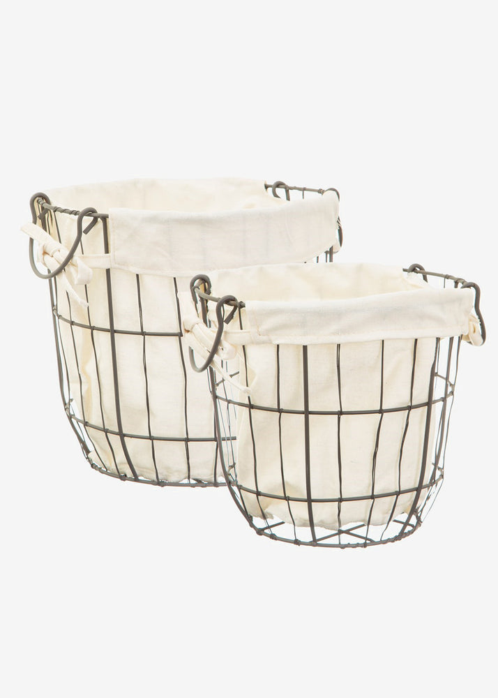 Set of Two Wire Storage Baskets