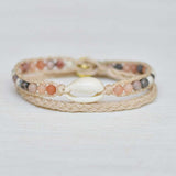 Double Wrap Cowrie Shell Natural Bracelet