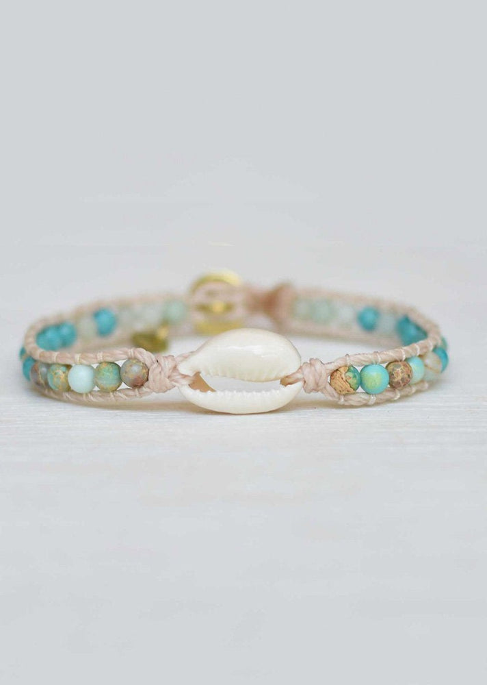 Single Wrap Cowrie Shell Bracelet