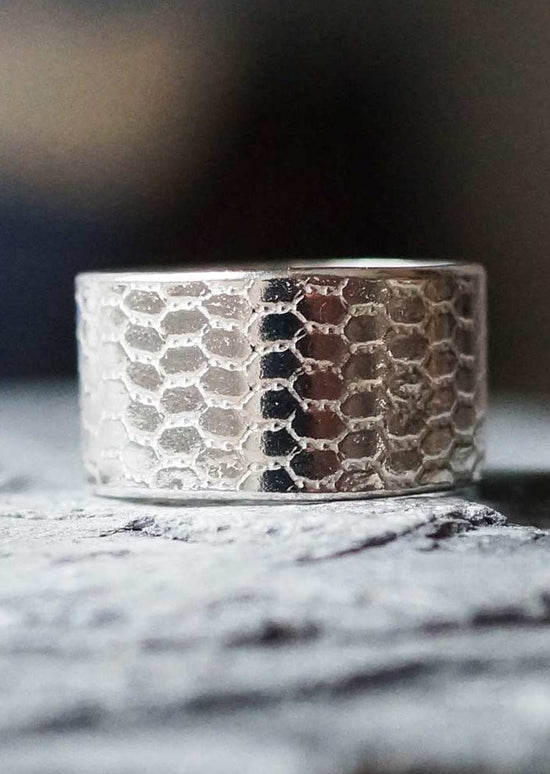 Chunky Mermaid Scale Sterling Silver Ring by Sadie Jewellery