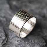 Chunky Mermaid Scale Sterling Silver Ring by Sadie Jewellery