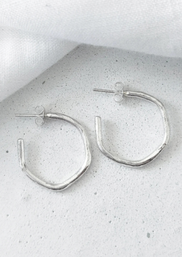 Midi Wave Hoop Earrings by DaisyV Jewellery