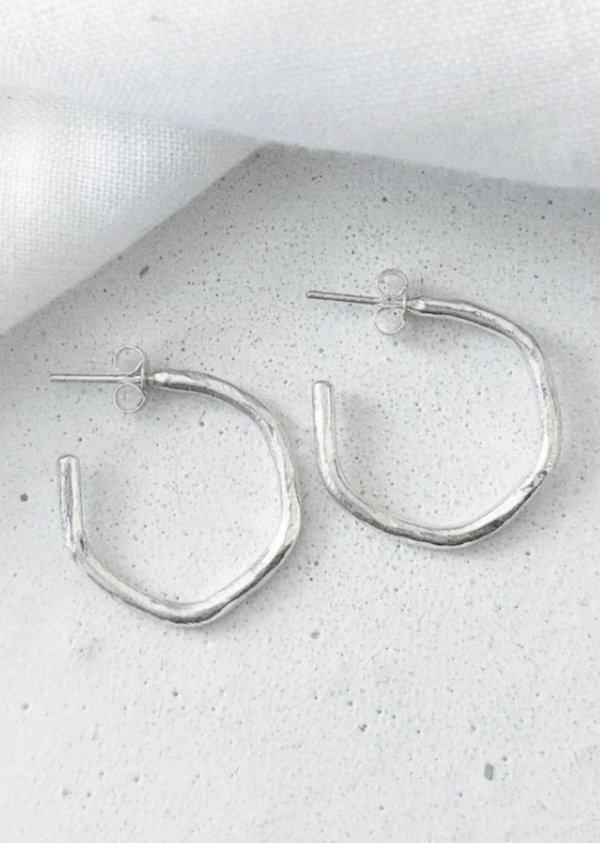 Load image into Gallery viewer, Midi Wave Hoop Earrings by DaisyV Jewellery

